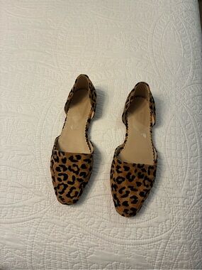 Leopard Print D'Orsay Flats - Brown/Black
